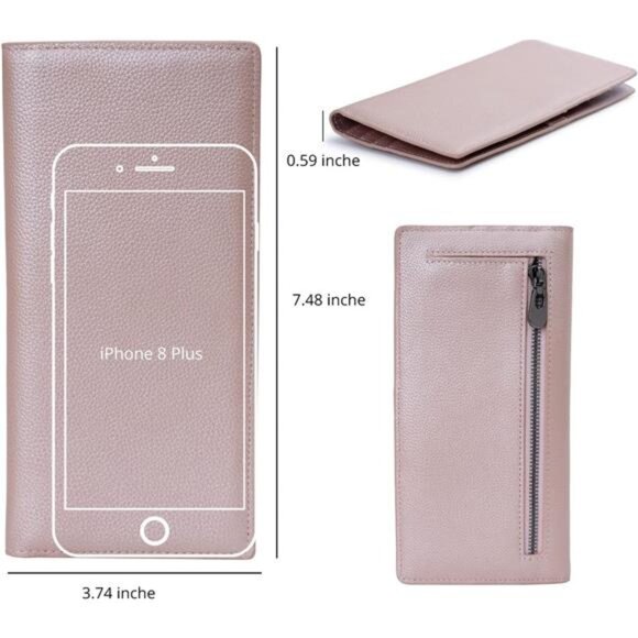 Womens Leather Wallet RFID Slim Bifold Card Holder Clutch Credit Card Purse - Picture 3 of 7